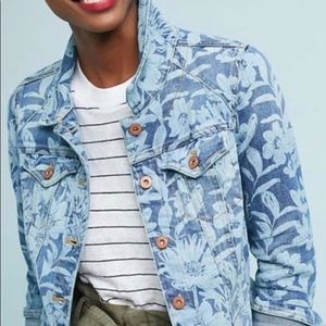 Anthropologie Pilcro Denim Floral Wash Jacket - warn a few times